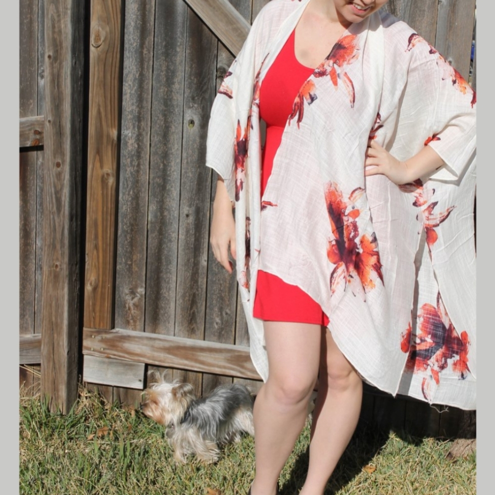 🆕️ Floral Print Kimono Cover Up - Picture 14 of 16